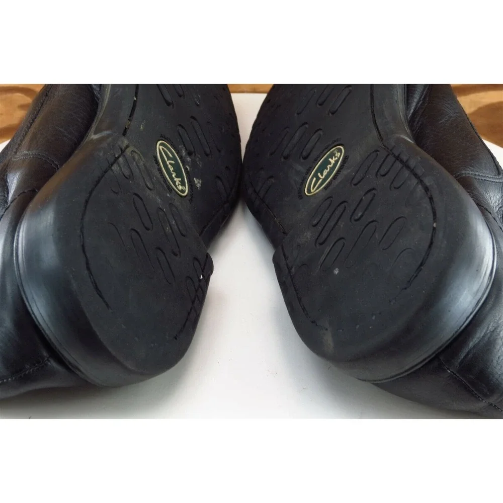 Clarks Travel Soft Shoes Sz 11.5 M Black Derby Oxfords Leather‎ Men 34645